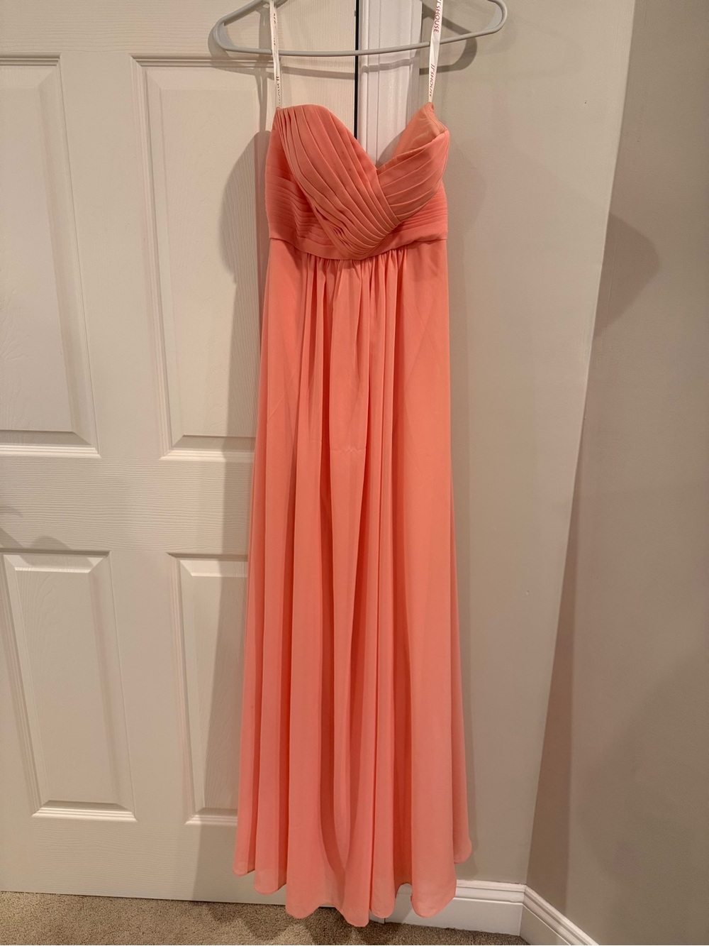 JJs House Coral Strap Spaghetti Maxi Gown